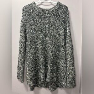 Aerie Oversized Marled Chunky Knit Sweater Gray Soze Small